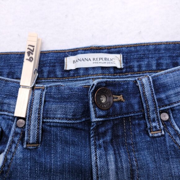 Banana Republic Casual Button Denim Medium Wash Jean Shorts Womens Size 26 Blue - Picture 3 of 10